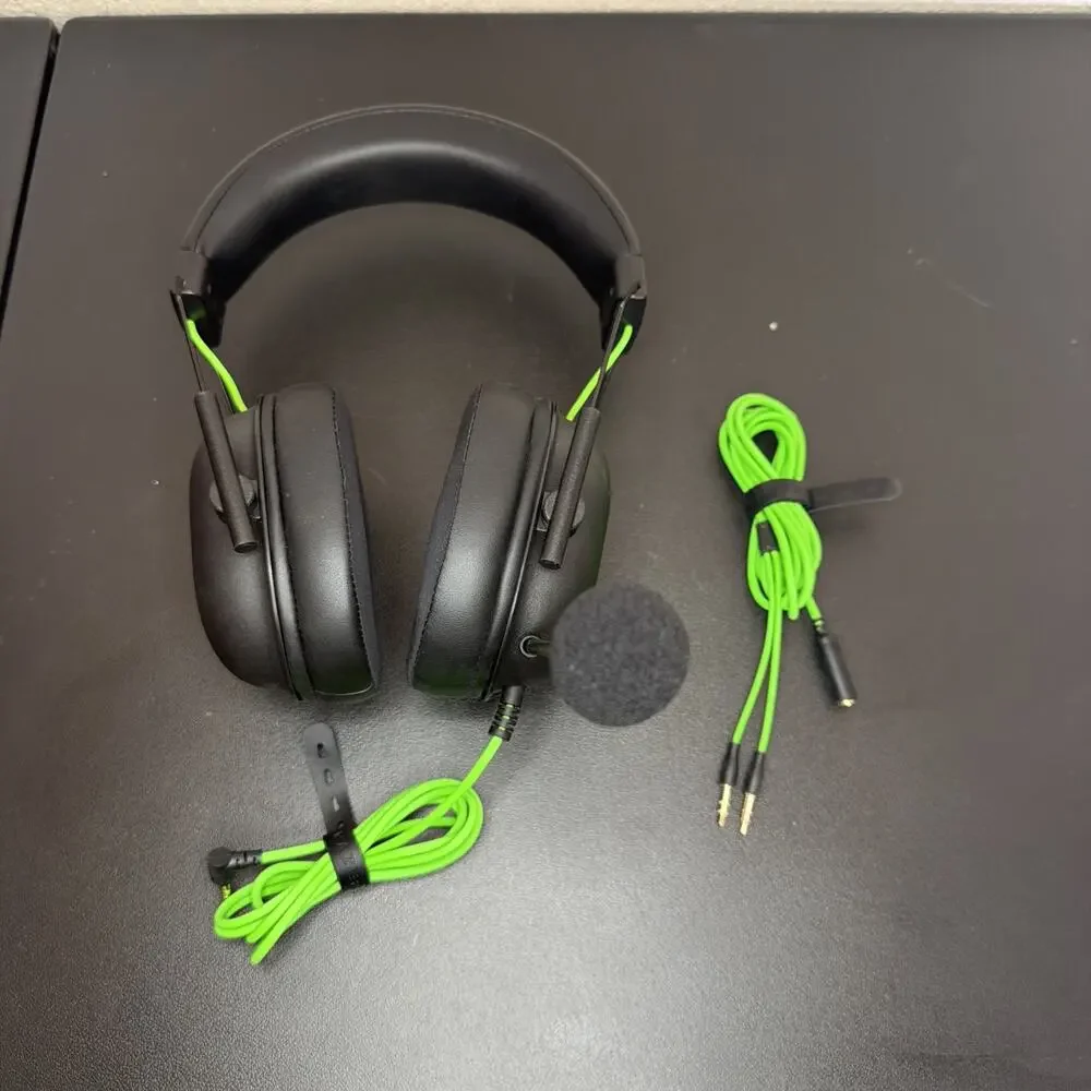 Razer BlackShark V2 X RZ04-0324 Wired Gaming Headset Black Green Tested